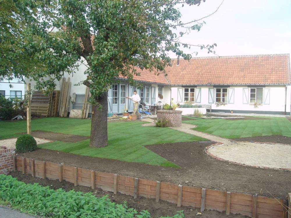 Groot grasperk dat regelmatig gemaaid wordt